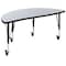 Flash Furniture Oval 47.5 W, 76 L, 25 H, Chrome, Laminate, Particleboard, Steel, Grey XU-GRP-A3048CON-48-GY-T-P-CAS-GG - alternate 2